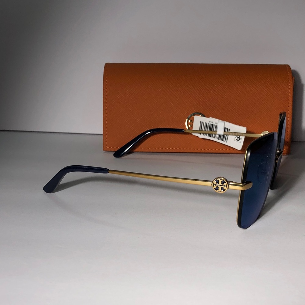 New Authentic Tory Burch TY6080 Blue Sunglasses with Orange Case - Picture 9 of 14